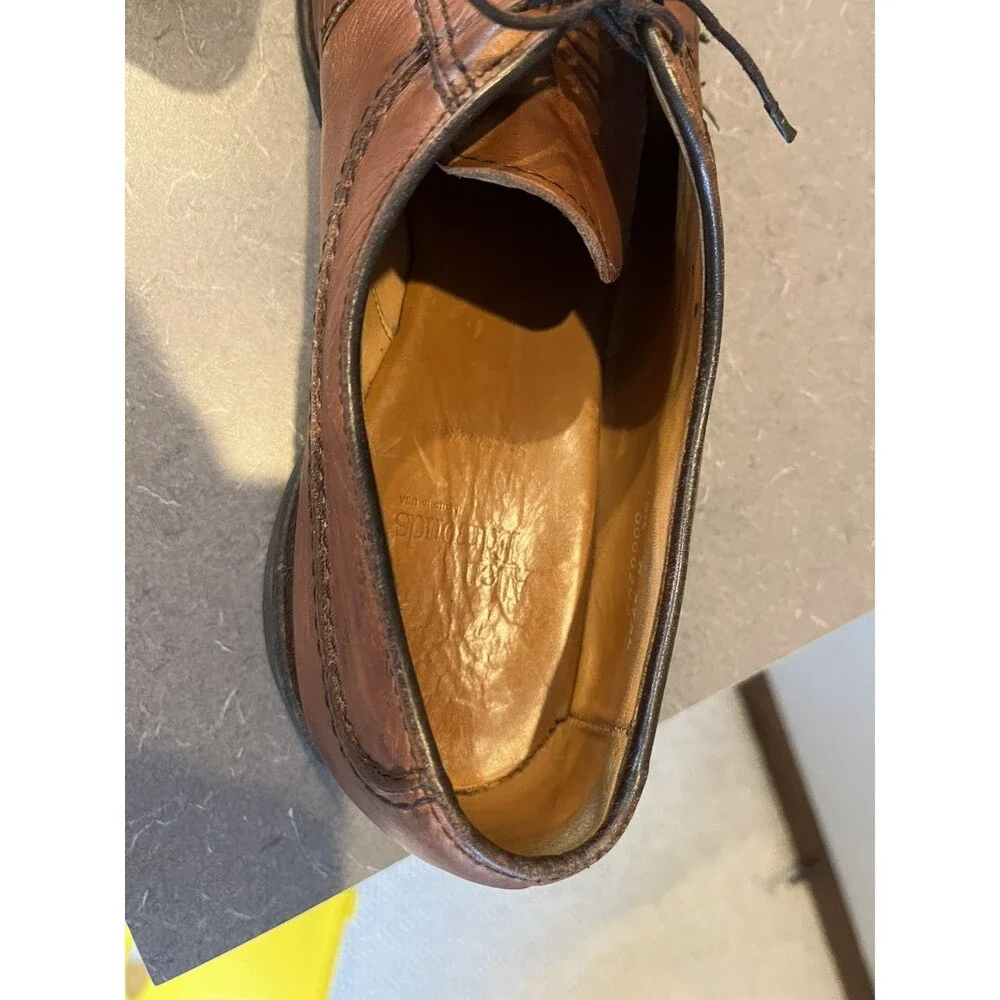 Allen Edmonds USA Walnut Lace up Stock Bridge Shoes, Brown Leather, Size 10.5.
